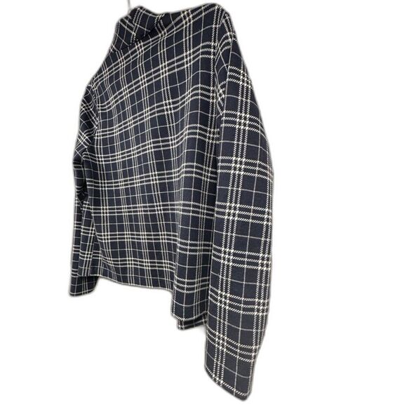 Ann Taylor & Loft Bundle - Navy Plaid Blazer & Burnt Orange Waffle Knit Top - SM - Picture 7 of 8